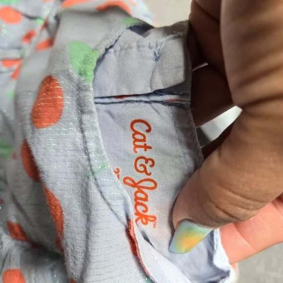 Cat & Jack Blue Cherry Print Ruffle Top - Picture 4 of 4